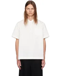 Sacai White Half-Zip Polo Off