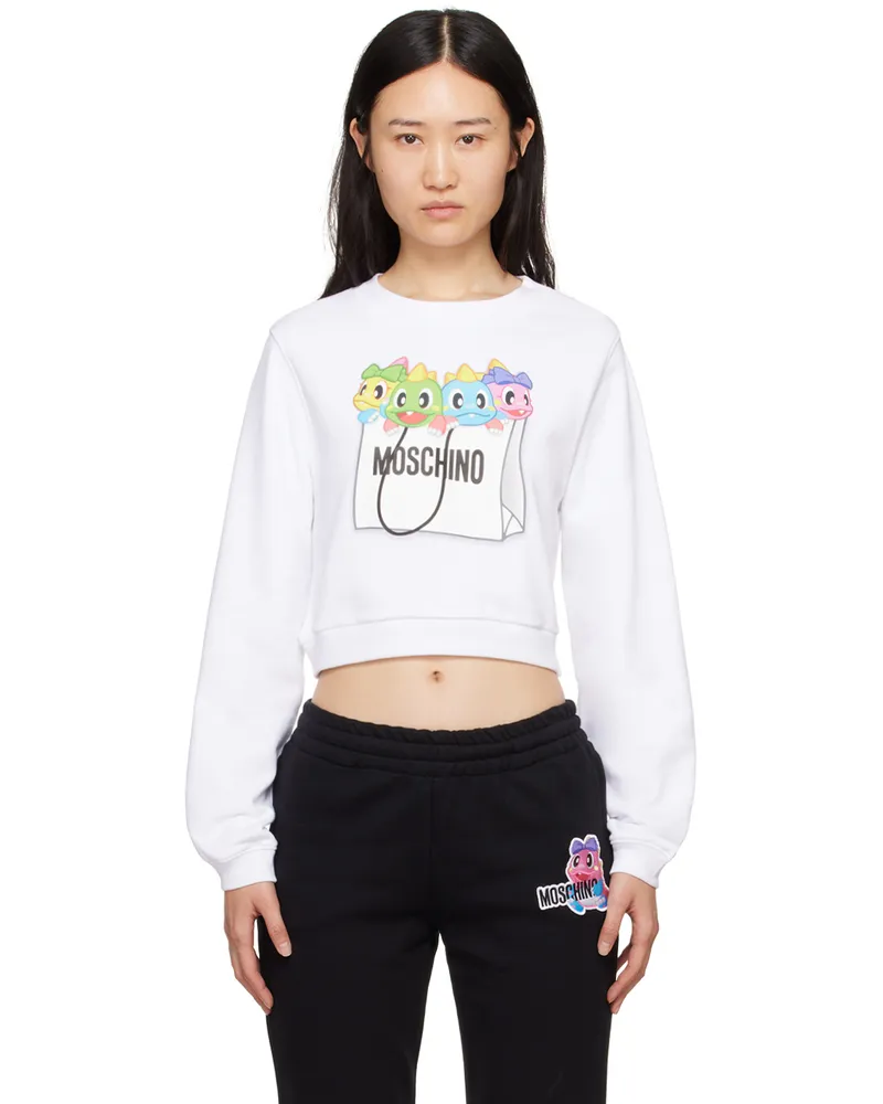 Moschino White Puzzle Bobble Sweatshirt A1001