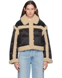 STAND Black Mary Faux-Shearling Down Jacket Black