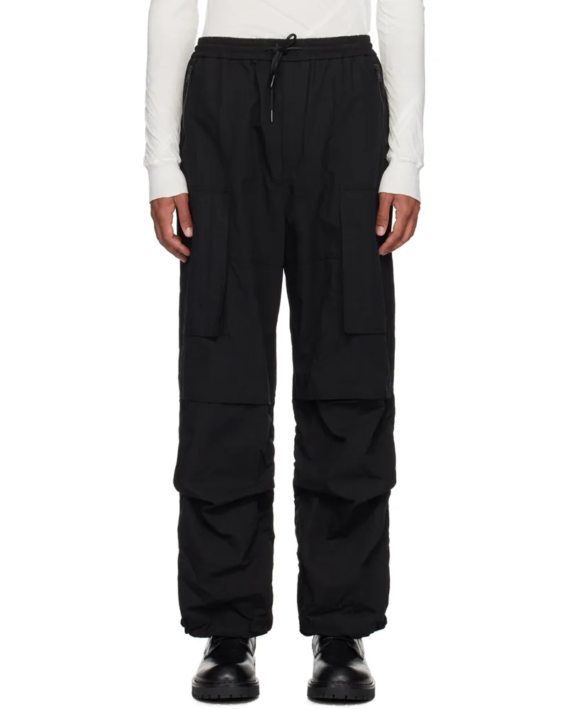 JUUN.J Black Puckered Cargo Pants 5