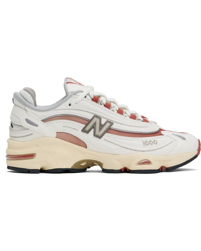 New Balance White & Red 1000 Sneakers Sea