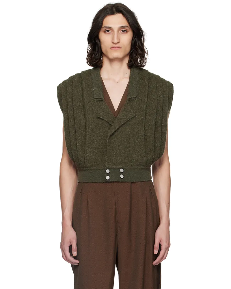 KIKO KOSTADINOV Khaki Orson Cardigan Shiny