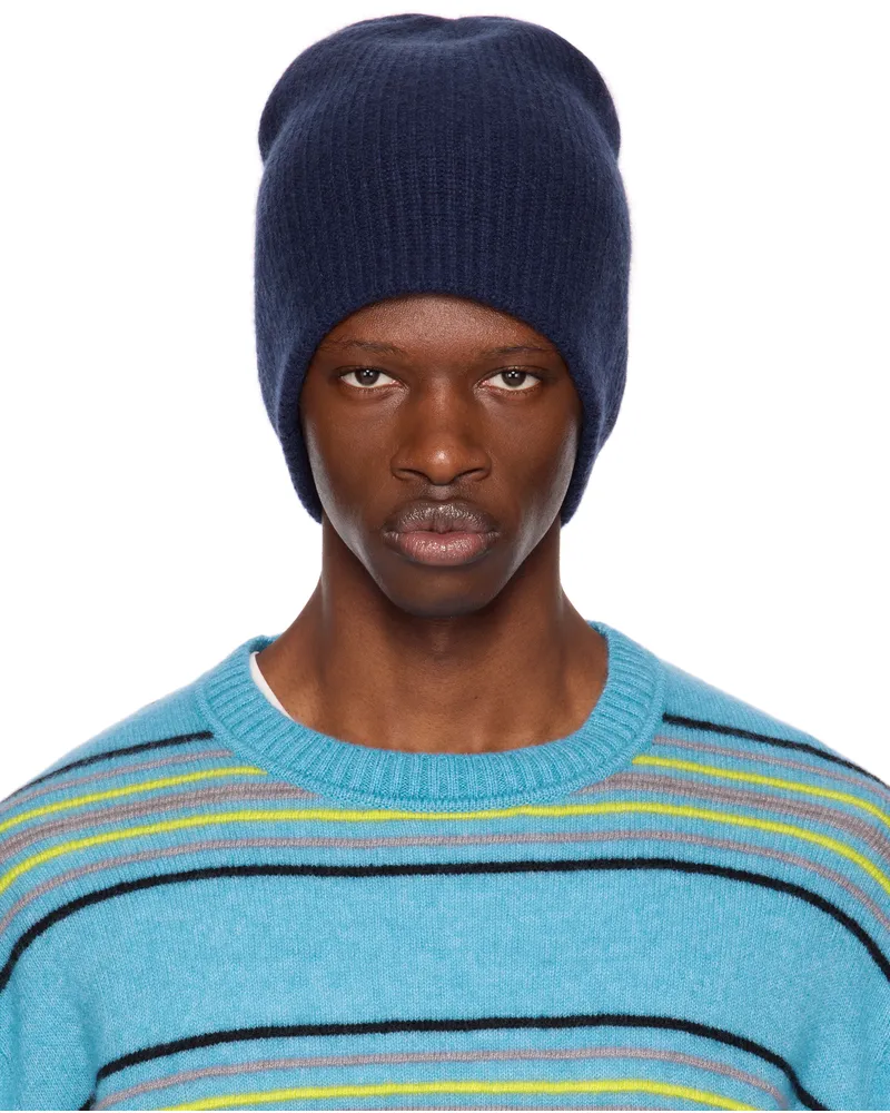 The Elder Statesman Navy Watchman Beanie 410