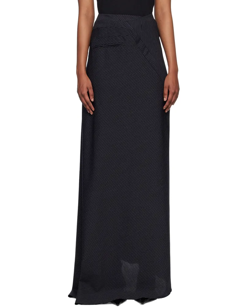 OTTOLINGER SSENSE Work Capsule – Navy Multiline Maxi Skirt Navy