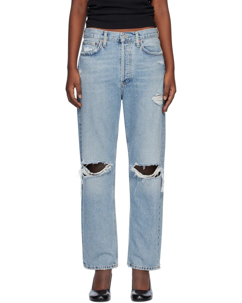 AGOLDE Blue 90's Jeans Threadbare