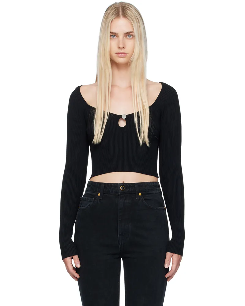 Moschino Black Cutout Sweater 0555