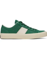 Tom Ford Green Leather Cambridge Sneakers Green