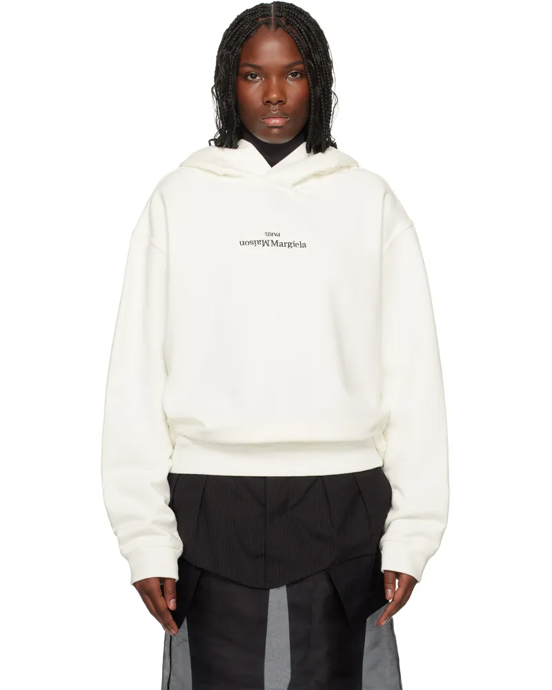 Maison Margiela Off-White Reversed Logo Hoodie 961