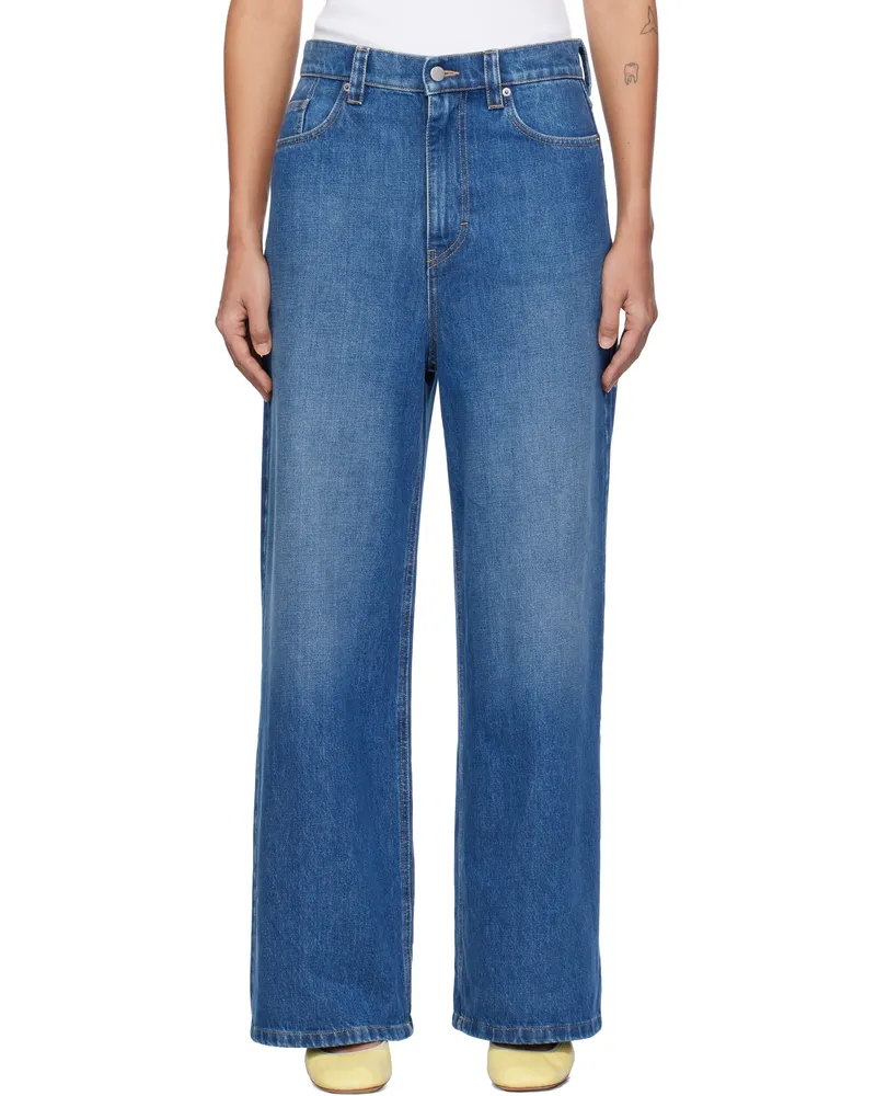 Axel Arigato Blue Clara Wide-Leg Jeans Mid
