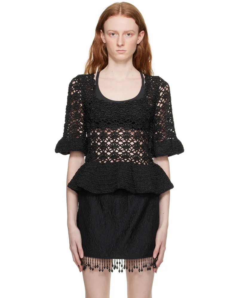 Ganni Black Metallic Blouse 099