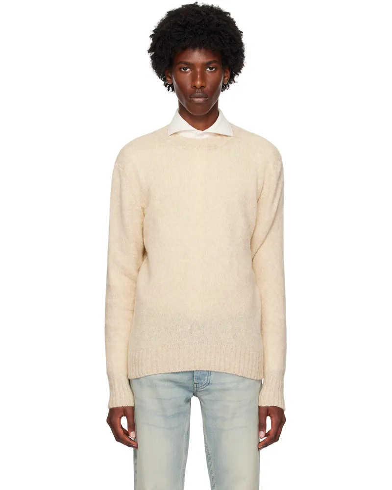 LARDINI Beige Crewneck Sweater 100be