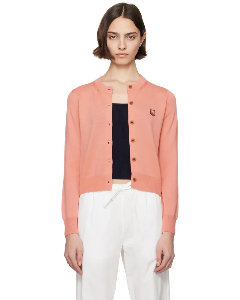 Kitsuné Pink Bold Fox Head Patch Regular Cardigan 0092