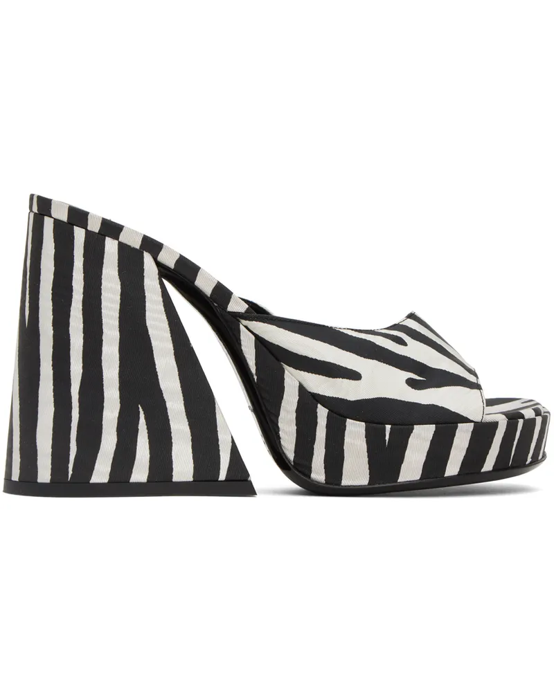 Simon Miller Black & White Slice Heeled Sandals Zebra