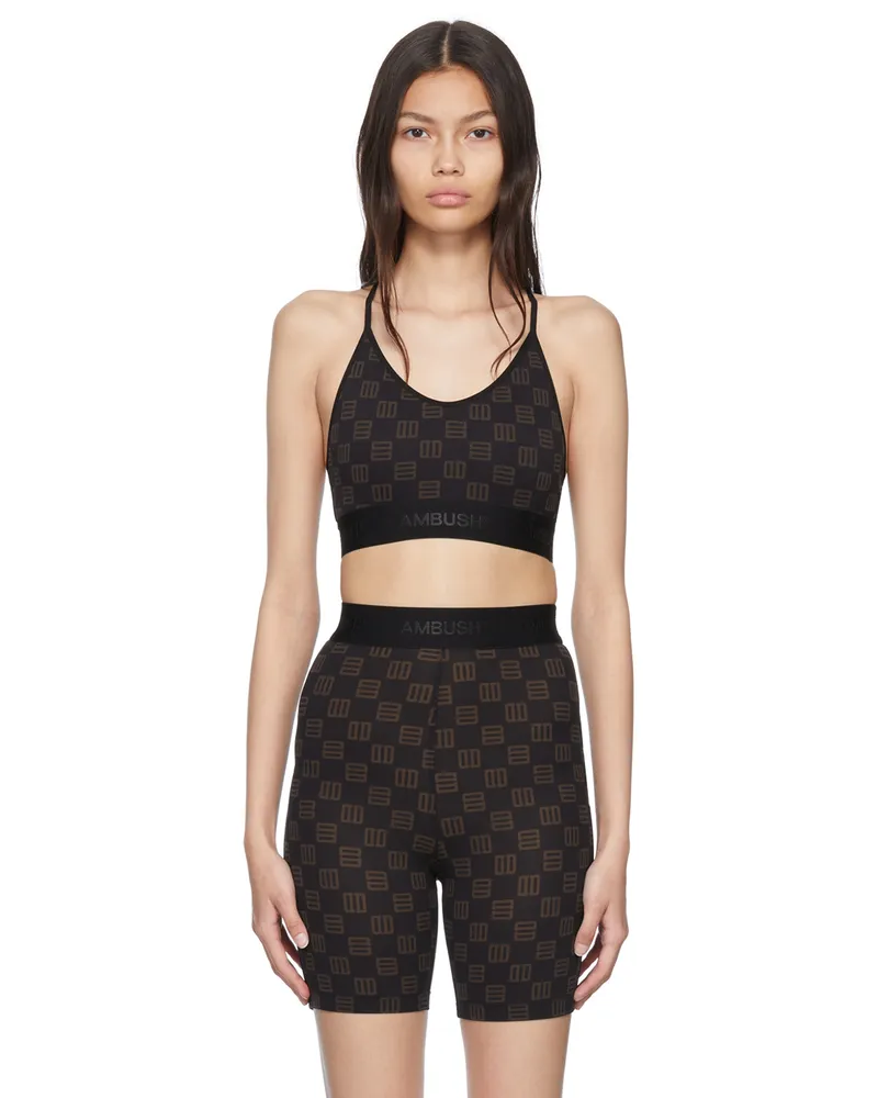 AMBUSH Black Nylon Sports Bra Black
