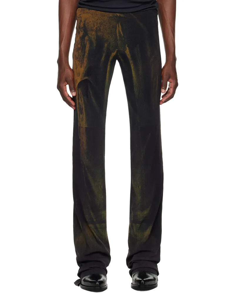 Jean Paul Gaultier SSENSE Exclusive Khaki & Black Mesh Printed Water Sweatpants 4812-seafoam