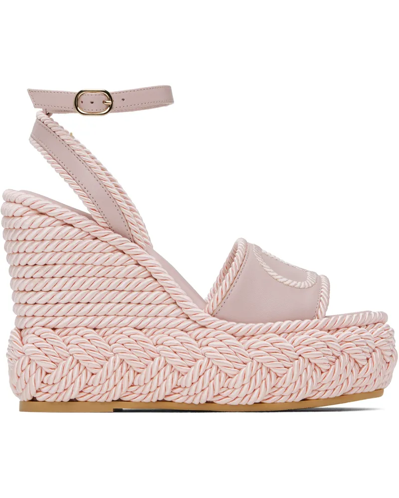 Valentino Garavani Pink VLogo Torchon Wedge Sandals W34