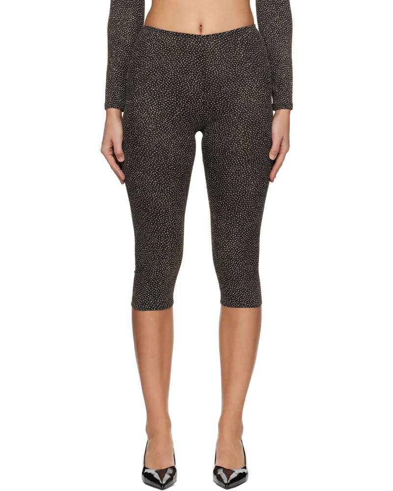 Beaufille Black & Gold Cassia Capri Leggings Black