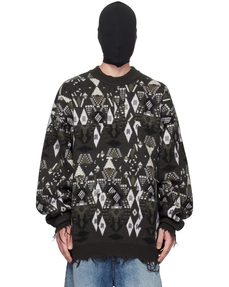 VETEMENTS Gray Destroyed Sweater Grey
