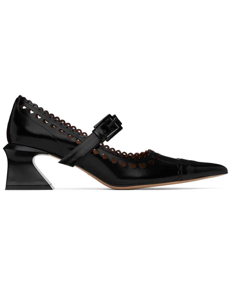 SHUSHU/TONG Black Lace Pointy Toe High Heels Ba100