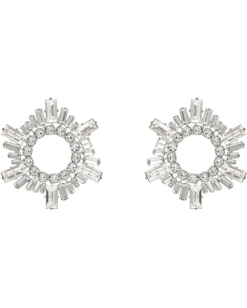 Amina Muaddi Silver Begum Mini Earrings Silver