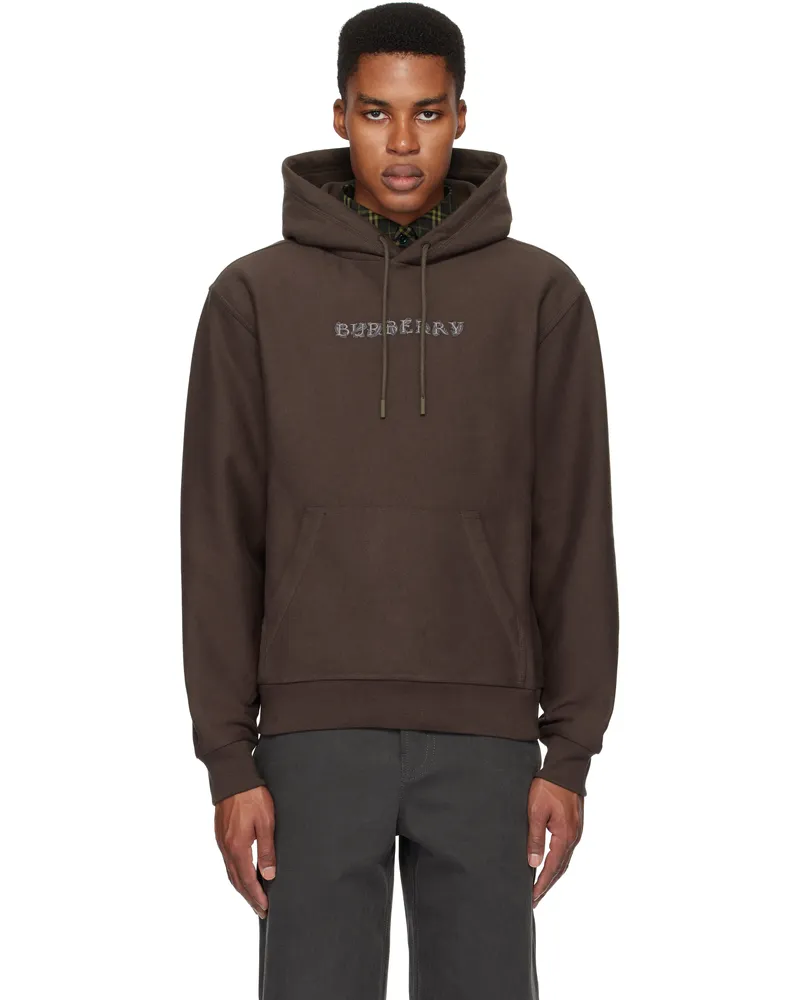 Burberry Brown Paisley Logo Cotton Hoodie Shadow