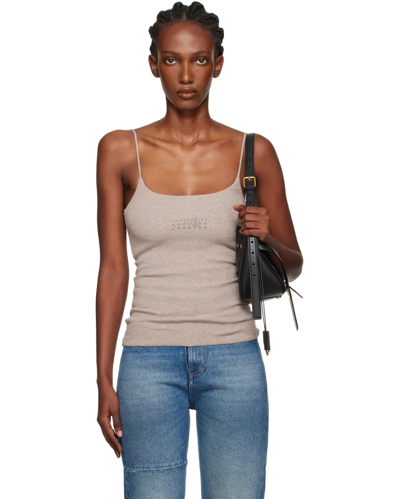 Maison Margiela Taupe Lycra Jersey Tank Top 809