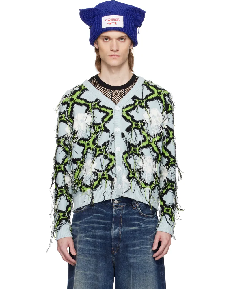 Charles Jeffrey Loverboy Blue Guddle Cardigan Blue