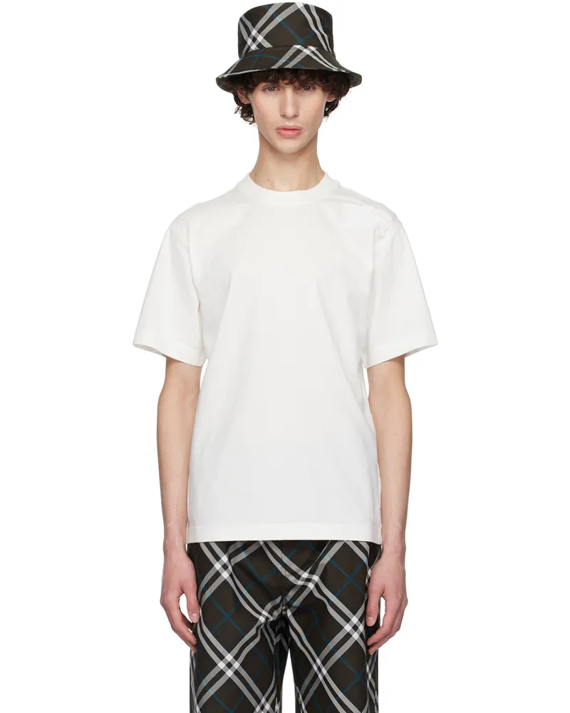 Burberry White Cotton T-Shirt Salt