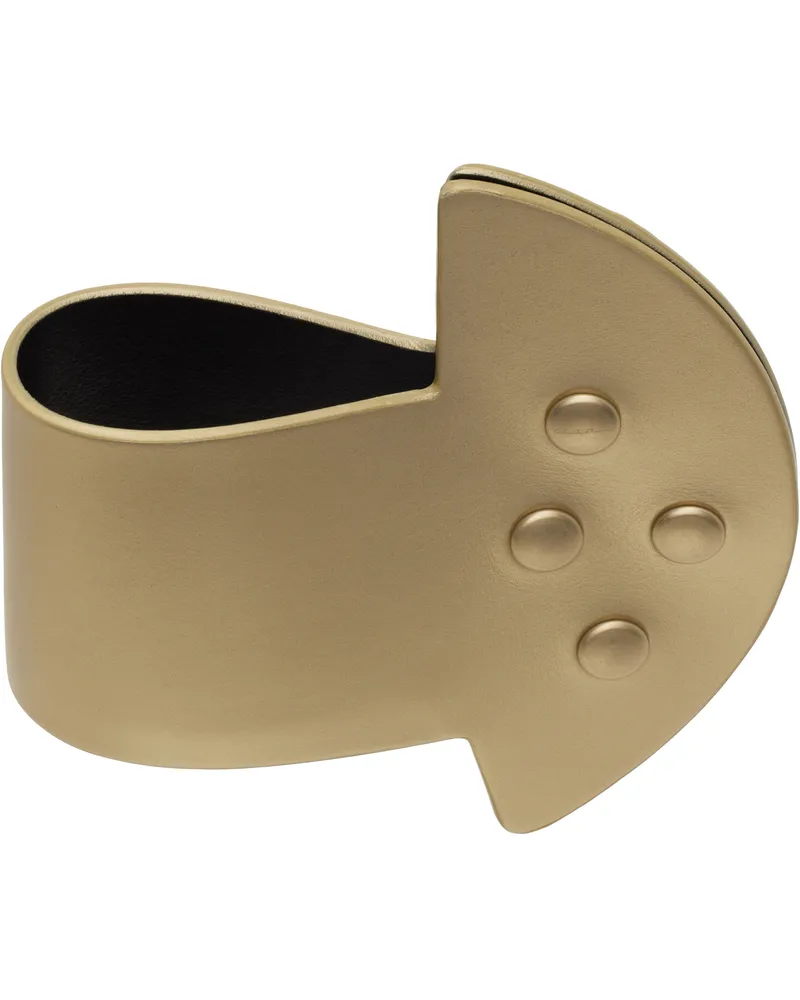 Rick Owens Gold Hollywood Anthem Snaps Cuff Bracelet 02