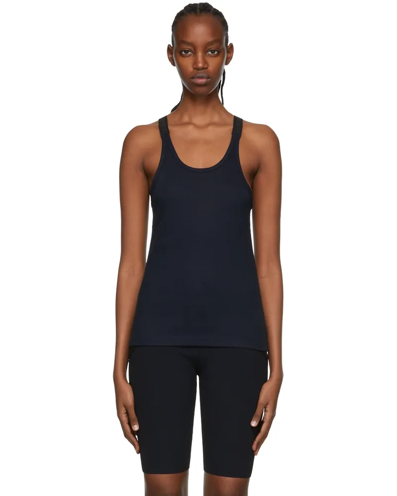 Dion Lee SSENSE Exclusive Navy Tank Top Black