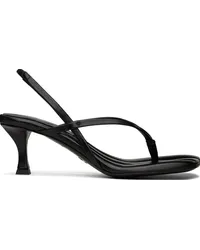 Proenza Schouler Black Square Thong Heeled Sandals 17040-001-black