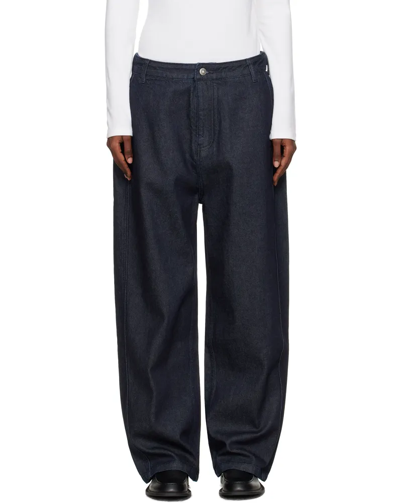LE 17 SEPTEMBRE Navy Side Seam Wide Jeans Indigo