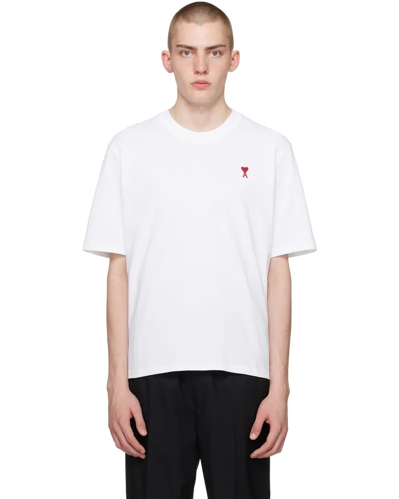 AMI Paris White Ami de Cœur T-Shirt 100
