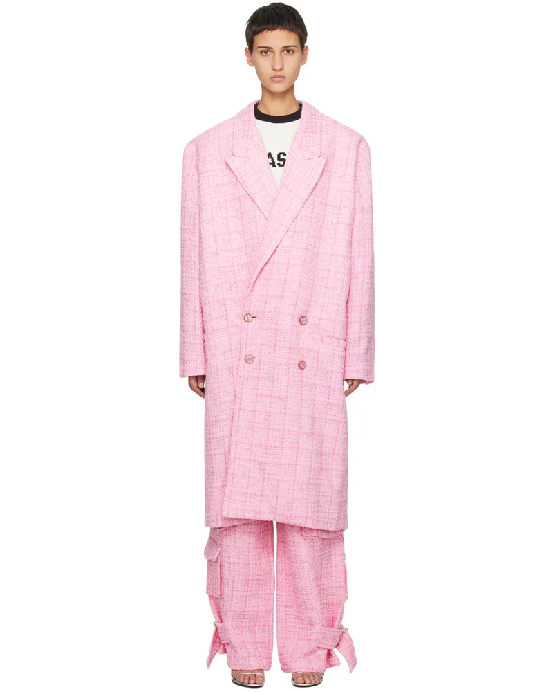 GCDS Pink Double-Breasted Coat 06