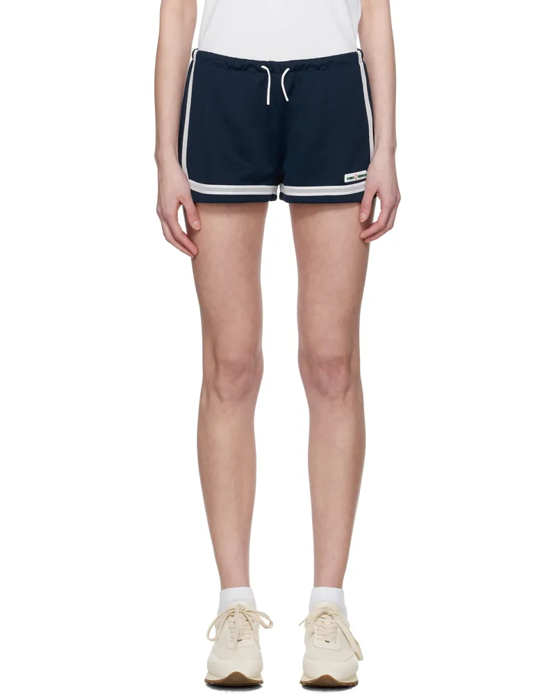 Casablanca Paris Navy Mesh Tape Running Shorts Navy