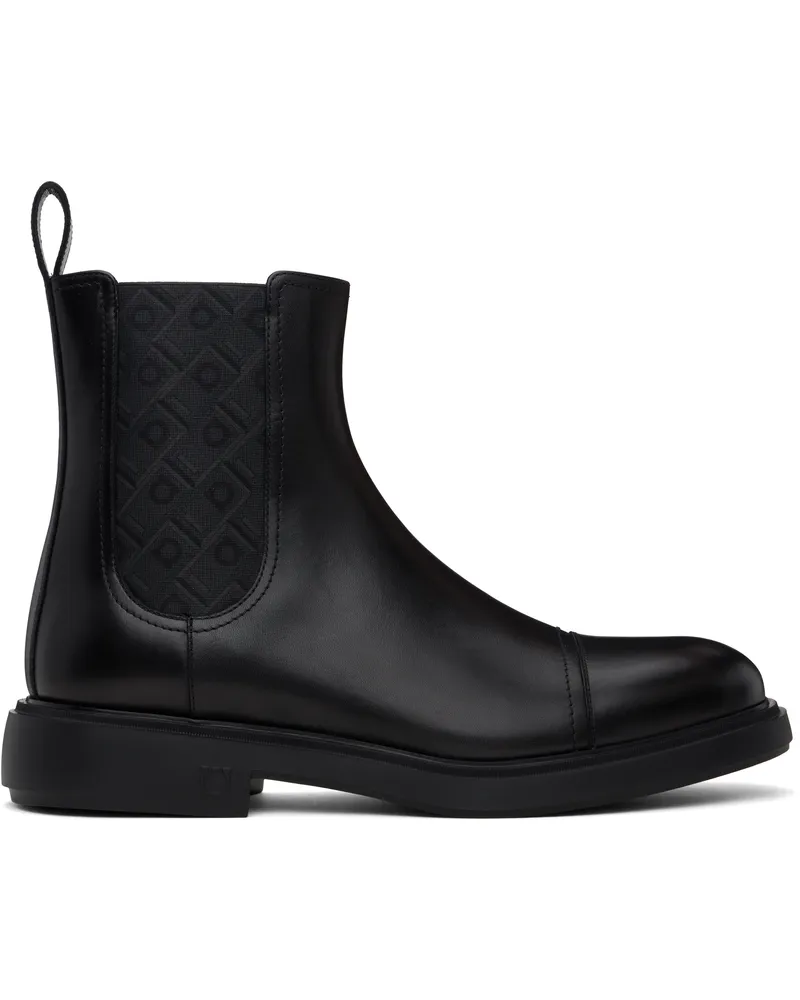 Ferragamo Black Beat Camden Chelsea Boots Nero