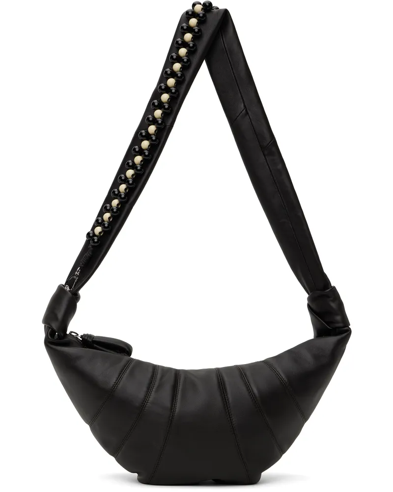 Christophe Lemaire Brown Pearls Medium Croissant Bag Br490