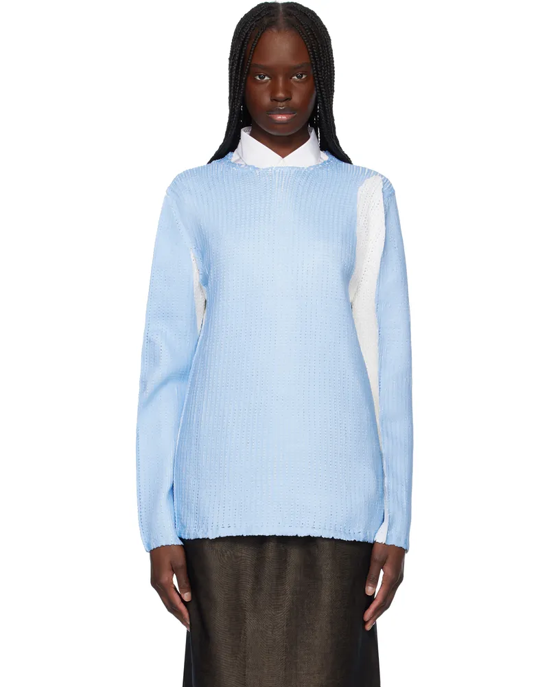 Comme des Garçons Blue Crewneck Sweater 2