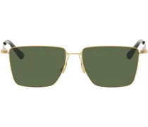 Gold Ultrathin Rectangular Sunglasses
