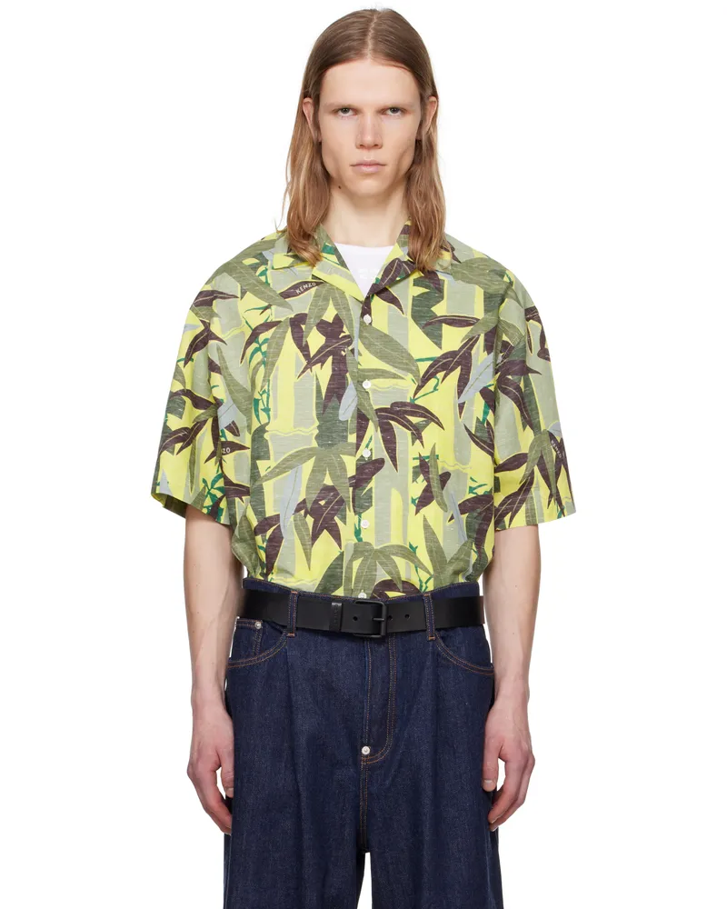 Kenzo Green Kenzo Paris 'KENZO Chiku-Rin Camo' Short Sleeve Shirt Absinthe