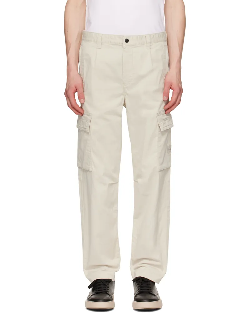 HUGO BOSS Beige Logo Patch Cargo Pants 271-light