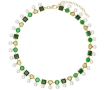 White & Gold 'The Green Pearl Shape' Necklace