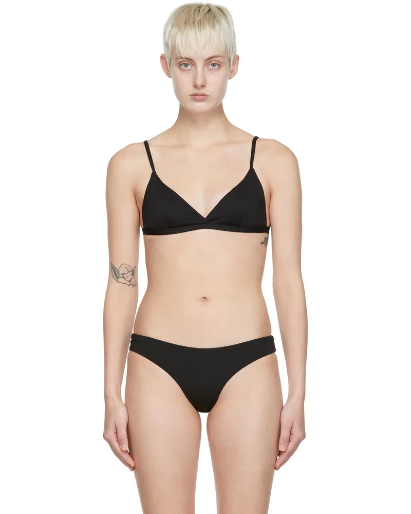ASCENO Black Genoa Bikini Top Black