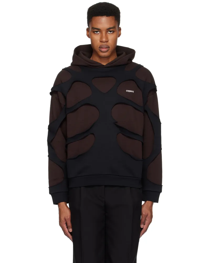 COPERNI Black & Brown Laser-Cut Hoodie Black-brown