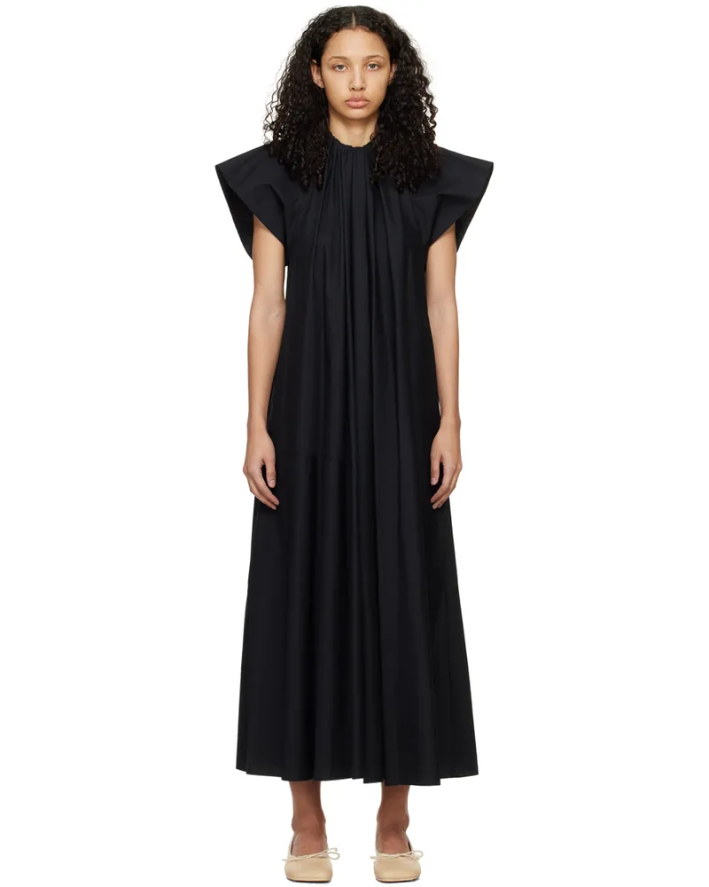 Maison Margiela Black Gathered Maxi Dress 900
