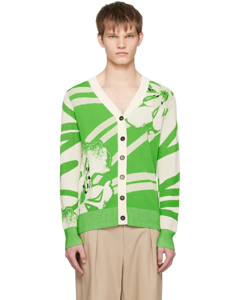 Feng Chen Wang Green & White Floral Cardigan Green