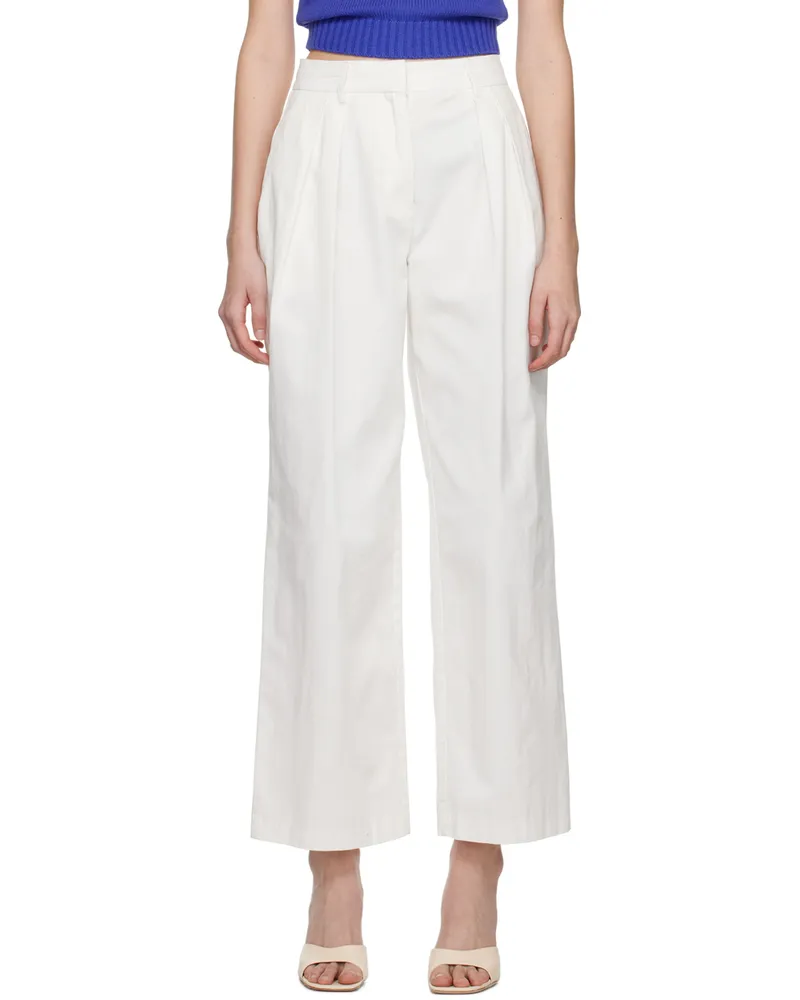 STAUD Off-White Luisa Trousers Ivory