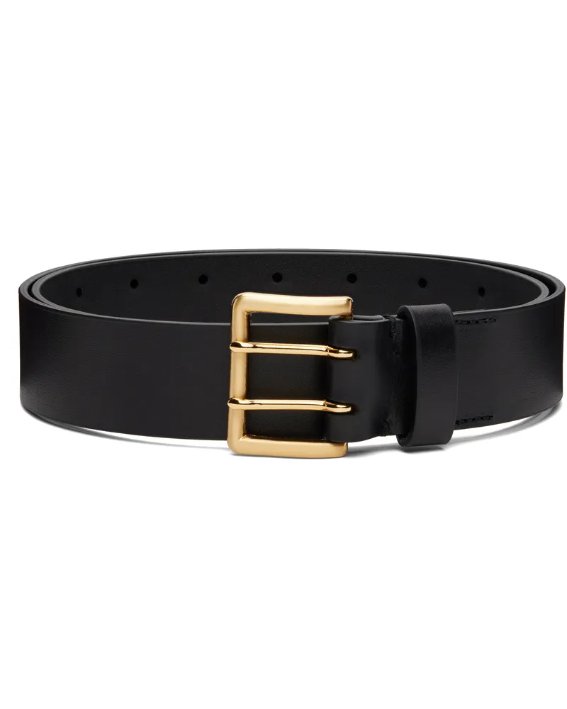 AURALEE Black Two-Hole Buckle Belt Black