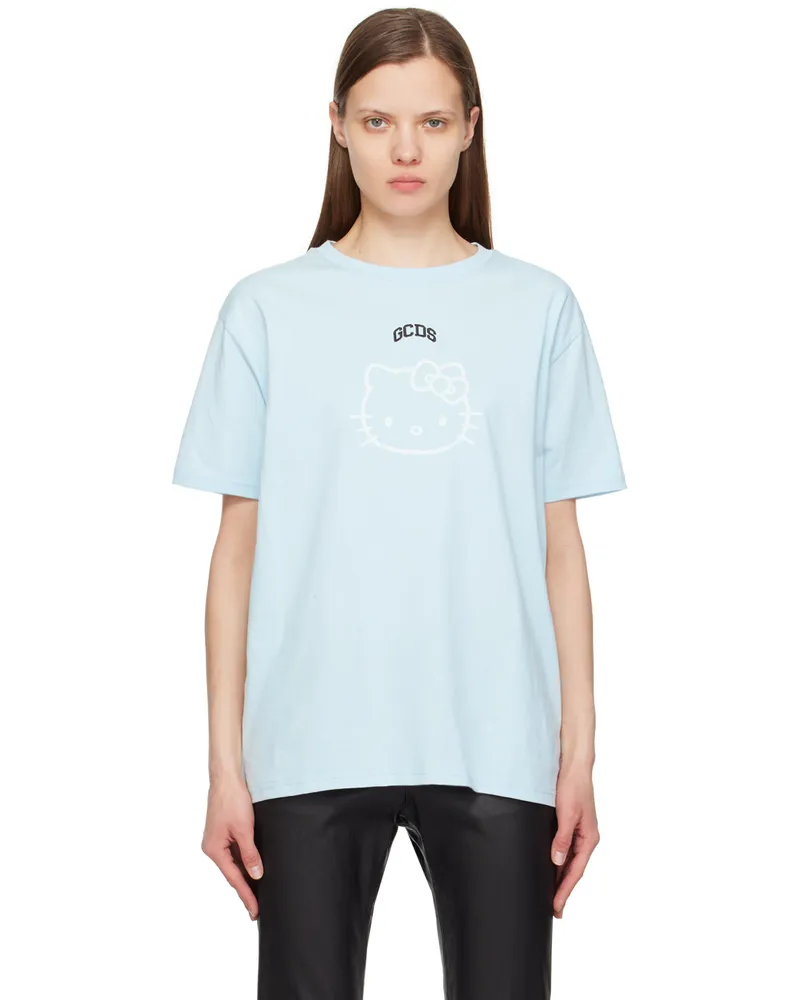 GCDS Blue Loose T-Shirt Baby
