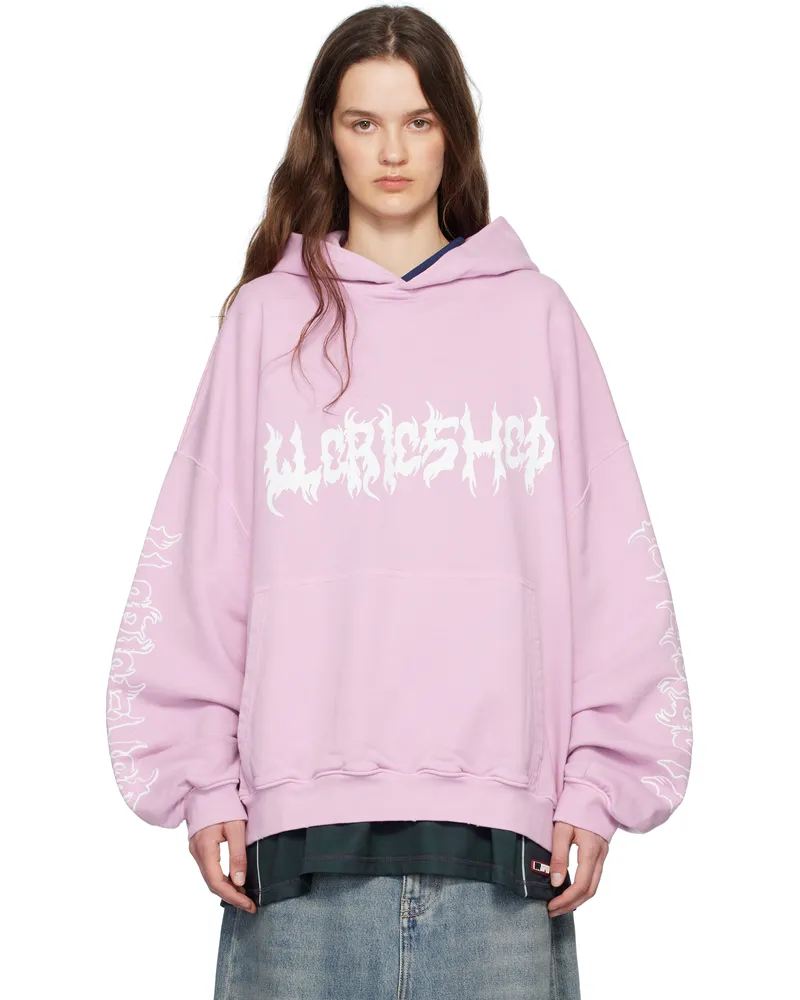 032c Pink Faithless Oversized Hoodie Faded